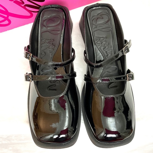 OLIVIA MILLER AQUARIUS BLACK LOW HEEL SQUARE TOE MARY JANE SLIP ON SZ 11 - Picture 7 of 12